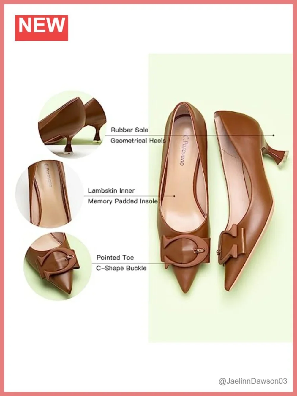 Kitten Heels for Women Pointed Toe Low Heel Pumps Leather Wedding Shoes